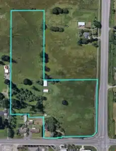 719 SW Eaton Blvd Battle Ground WA commercial property aerial view with parcel boundaries highlighted