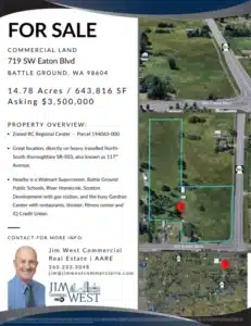 719 SW Eaton Blvd Battle Ground WA commercial property marketing flyer with site overview and pricing details